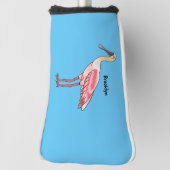 Roseate lepel vogel cartoon golfheadcover (Draai 90)
