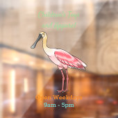 Roseate lepel vogel cartoon raamsticker (Vel 2)