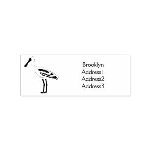 Roseate lepel vogel cartoon rubberstempel
