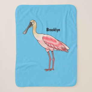 Roseate lepel vogel cartoon sherpa deken