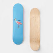 Roseate lepel vogel cartoon skateboard (Voorkant)