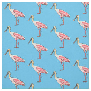 Roseate lepel vogel cartoon stof
