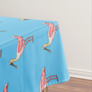 Roseate lepel vogel cartoon tafelkleed