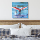 Roseate Spoonbill 12 x 12 inch Wrapped Canvas (Insitu (Slaapkamer))