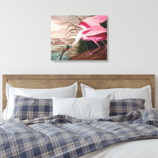 Roseate Spoonbill Audubon Bird Wildlife Canvas Afdruk (Insitu (Slaapkamer))