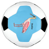 Roseate spoonbill bird cartoon illustration voetbal (Gedraaid)