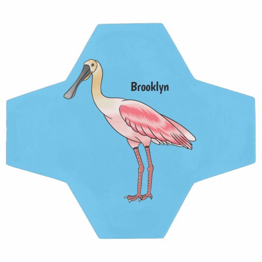 Roseate spoonbill bird cartoon illustration voetbal (Enkel)