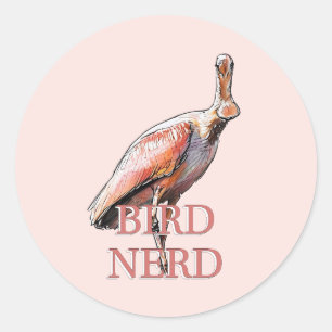 Roseate Spoonbill Bird Nerd Ronde Sticker