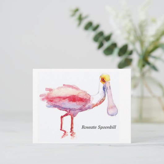 Roseate Spoonbill briefkaart (Staand voorkant)