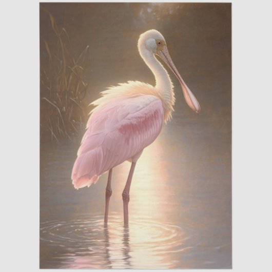 Roseate Spoonbill Decoupage Tissuepapier (Voorkant)
