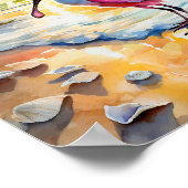 Roseate Spoonbill Florida Sunset Waterverf Poster (Hoek)