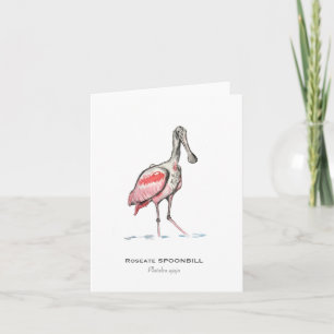 Roseate Spoonbill Folting Note Card Kaart