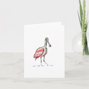 Roseate Spoonbill Folting Note Card Kaart