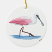 Roseate Spoonbill Kerstversiering Keramisch Ornament (Voorkant)