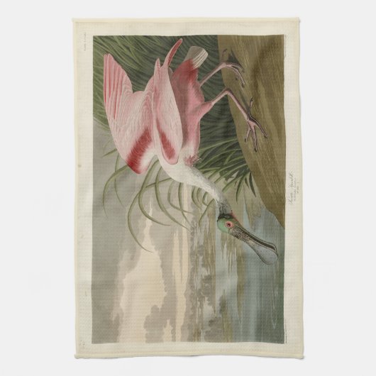 Roseate Spoonbill uit Audubon's Birds of America Theedoek (Verticaal)