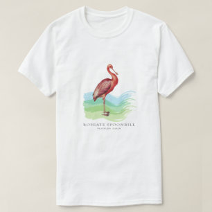 Roseate Spoonbill vogelillustratie T-shirt