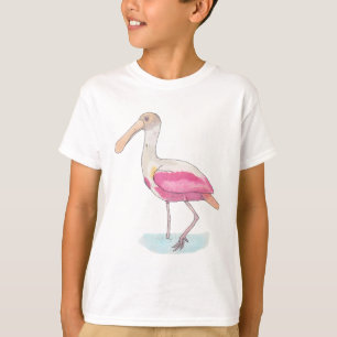 Roseate Spoonbill vogelsoorten waterverf kunst T-shirt
