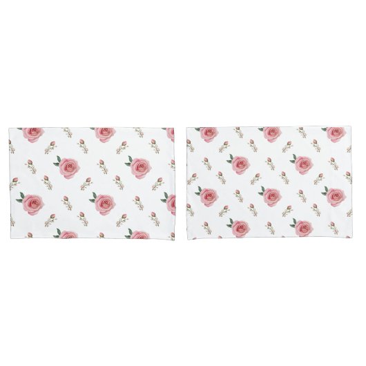 Rosebud Bloom Pillow Cases  Double-Sided Floral  Kussensloop (Voorkant-Set)
