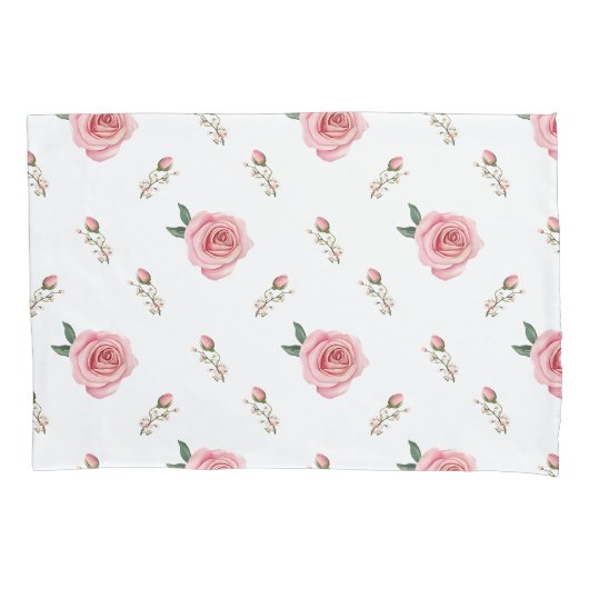 Rosebud Bloom Pillow Cases  Double-Sided Floral  Kussensloop (Voorkant-Links)