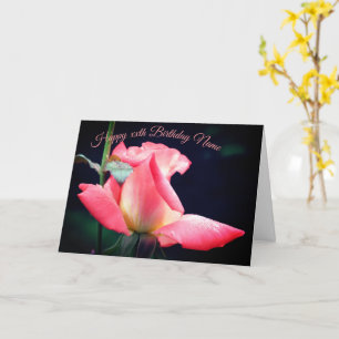 Rosebud Delight Floral gepersonaliseerde verjaarda Kaart