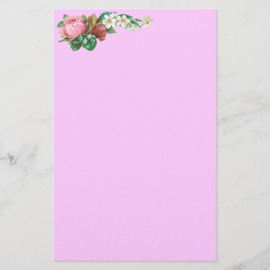  Rosebud en Daisies Stationery Briefpapier (Voorkant)