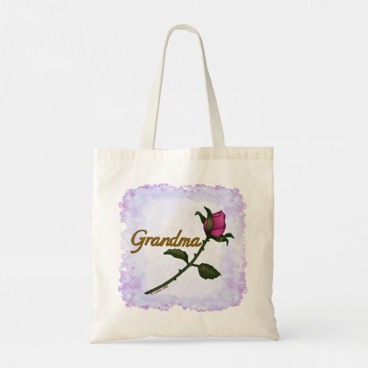 Rosebud Grandma canvas tas (Achterkant)