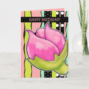 Rosebud Joy kleur Verjaardag Kaart