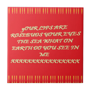 Rosebud likt ogen zoals de zee romance Valentijn Tegeltje