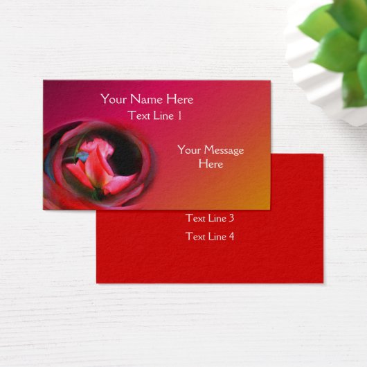 Rosebud rose Abstrait Carte de visite d'art (Bureau)