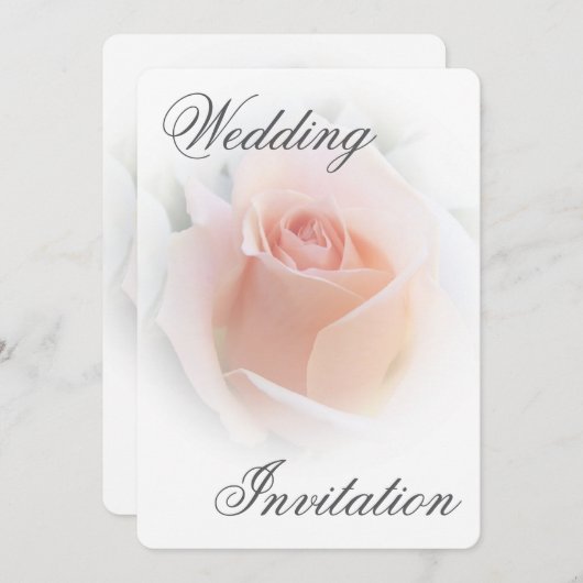 Rosebud rose faire-part de mariage (Devant / Derrière)