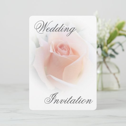 Rosebud rose faire-part de mariage (Debout devant)