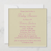Rosebud rose Tassel Baby Girl Douche Invitations (Dos)