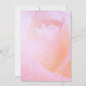~ Rosebud Rozen Faux Glitter Perzik Roze bruiloft Kaart (Achterkant)