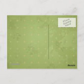 Rosebud vintage en vert, carte postale (Dos)