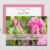 Rosebuds Bridal Shower Invitation Kaart (Voorkant / Achterkant)