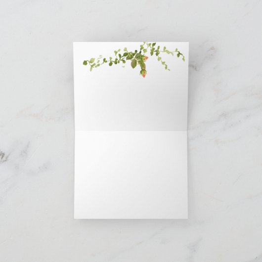 Rosebuds délicats et Carte de remerciements d'ivoi (Intérieur)