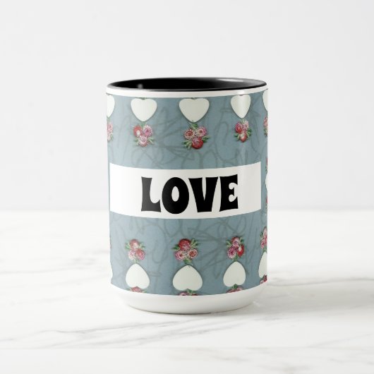 Rosebuds en hartenliefde mok (Midden)