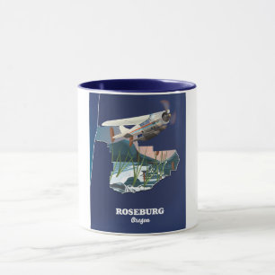 Roseburg Oregon retro reis kaart Mok