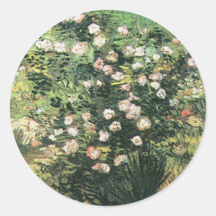 Rosebush in Blossom door Vincent van Gogh Ronde Sticker