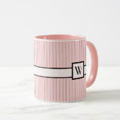 Rosée avec Mug à rayures noires (Devant droit)