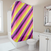 Rosée Violet Retro Grilles Douche Rideau (En situation)