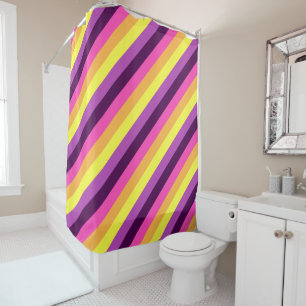 Rosée Violet Retro Grilles Douche Rideau