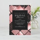 Rosegold Black Pattern Vrijgezellenfeest Kaart (Staand voorkant)