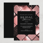 Rosegold Black Pattern Vrijgezellenfeest Kaart (Voorkant / Achterkant)