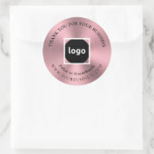 Rosegold | Dank je | Zakelijke LOGO-Stickers Ronde Sticker (Tas)