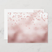 Rosegold glitter confetti briefkaart (Voorkant / Achterkant)