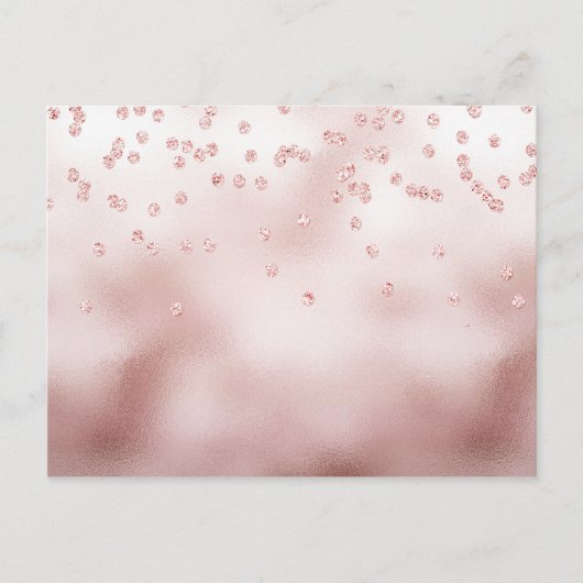 Rosegold glitter confetti briefkaart (Voorkant)