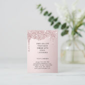 Rosegold Glitter Korting Kaart (Staand voorkant)
