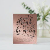 ROSEGOLD Kerstmis  Eet Drink Wees Vrolijk Typograf (Staand voorkant)