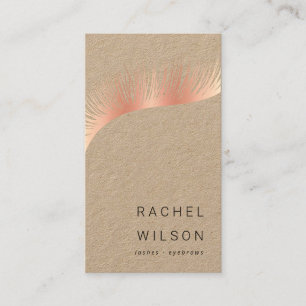 Rosegold Lashes Rustic kraft makeup, eyelash Visitekaartje